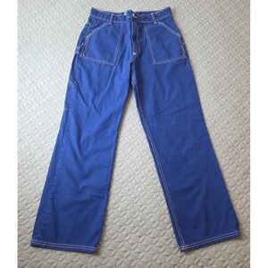 ZARA Cargo/Painter Pants Womens Size 8 Blue Utility Style Y2K